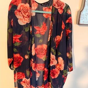 Floral Sheer Kimono Cardigan